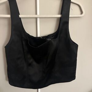 Aritzia Black Fitted Bustier Crop Tank Top